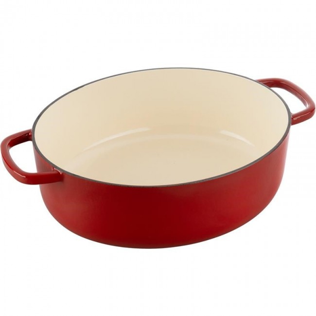 BALLARINI BELLAMONTE OVAL CAST IRON POT 75003-566-0 - 5.5 LTR RED