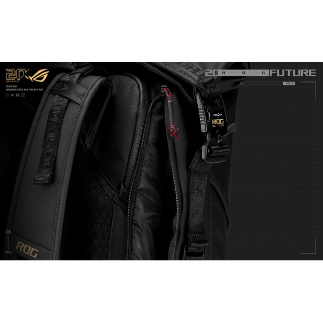 ASUS ROG SLASH Edition 20 backpack Roll top backpack Black Polyester, PU leather