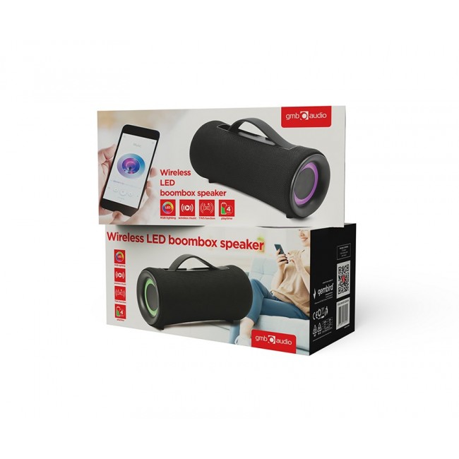 Gembird SPK-BT-LED-04 portable/party speaker Mono portable speaker Black 10 W Gembird SPK-BT-LED-04 portable/party speaker Mono portable speaker Black 10 W