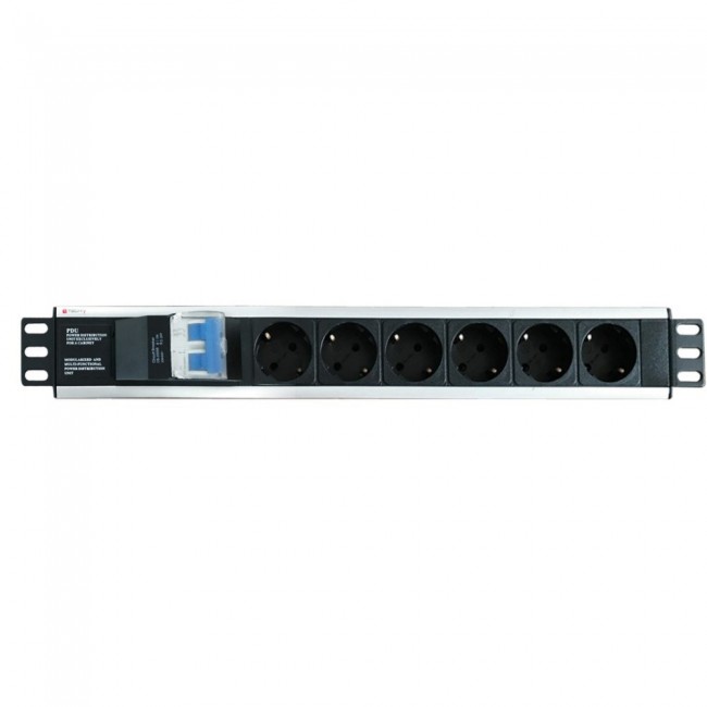 Techly I-CASE STRIP-16SH power distribution unit (PDU) 6 AC outlet(s) 1.5U Black, Silver Techly I-CASE STRIP-16SH power distribution unit (PDU) 6 AC outlet(s) 1.5U Black, Silver