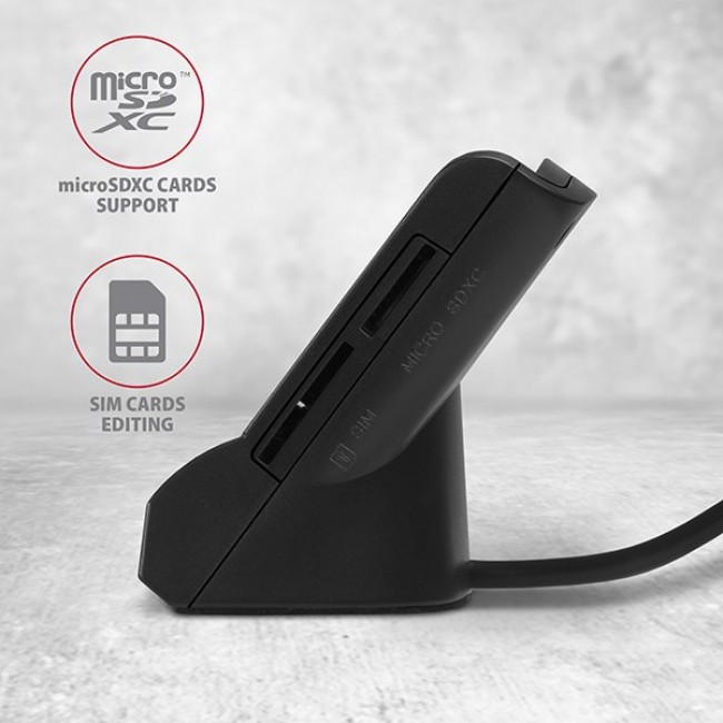 Axagon CRE-SM2 smart card reader Indoor USB USB 2.0 Black Axagon CRE-SM2 smart card reader Indoor USB USB 2.0 Black