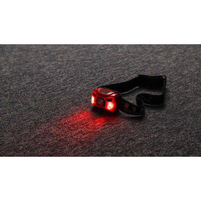 Montis Bateryjna latarka nag owna z sensorem MT002 Red, Black Headband flashlight LED