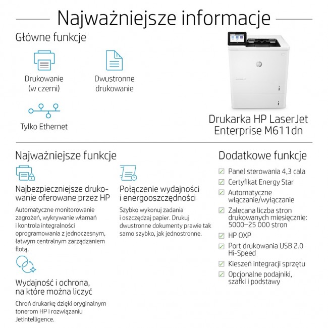 HP LaserJet Enterprise M611dn - printe