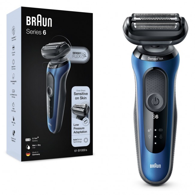 Braun Series 6 61-B1000s Foil shaver Black, Blue Braun Series 6 61-B1000s Foil shaver Black, Blue