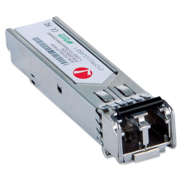 Intellinet Transceiver Module Optical, Gigabit Ethernet SFP Mini-GBIC, 1000Base-Lx (LC) Single-Mode Port, 20km, MSA Compliant, Equivalent to Cisco GLC-LH-SM, Three Year Warranty