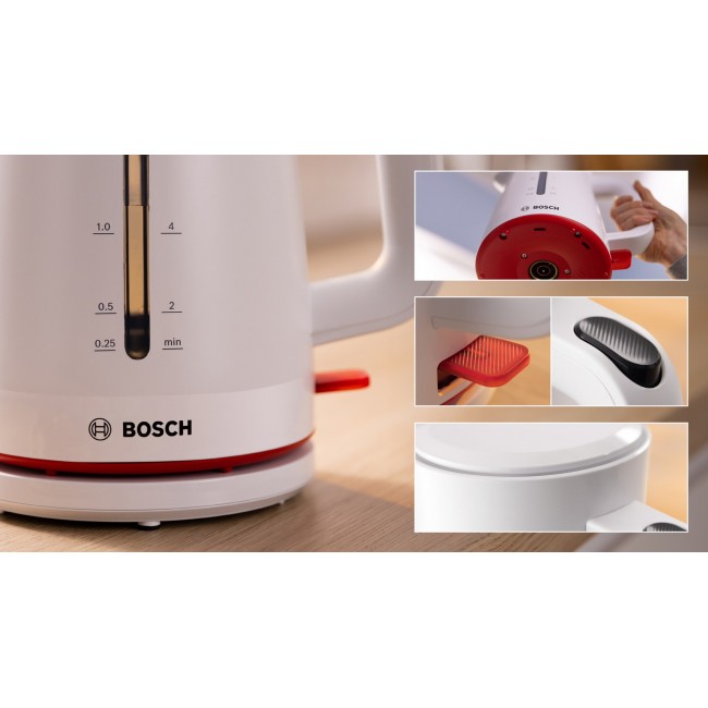 Bosch TWK3M121 MyMoment 2400 W electric kettle, white