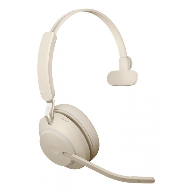 Jabra Evolve2 65 UC Mono Link380a - wireless over-ear headphones with stand, beige