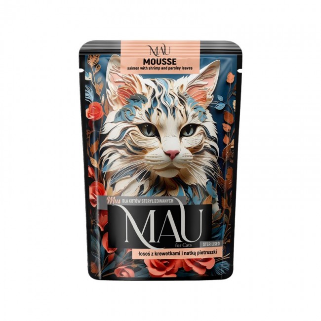 MAU Mousse Sterilised Salmon with shrimp and parsley - wet cat food - 85g