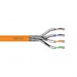 DIGITUS Cat.7 Installation Cable, S/FTP, B2ca, AWG 23/1, LSOH, 100m, orange