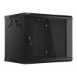 Lanberg 19'' wall-mounted installation cabinet 9U 600x450mm black (glass door)