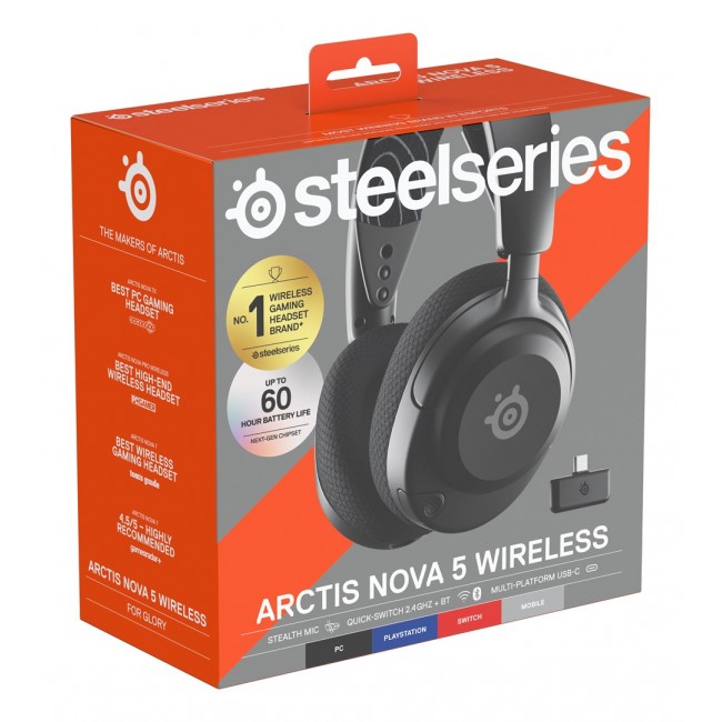SteelSeries | Gaming Headset | Arctis Nova 5 | Bluetooth | Over-ear | Microphone | Noise canceling | Wireless | Black