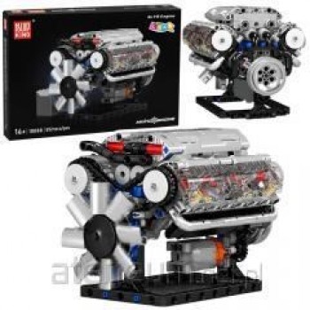 Klocki Konstrukcyjne Silnik V8 Model Mechaniczny Ruchome T oki 552 el.