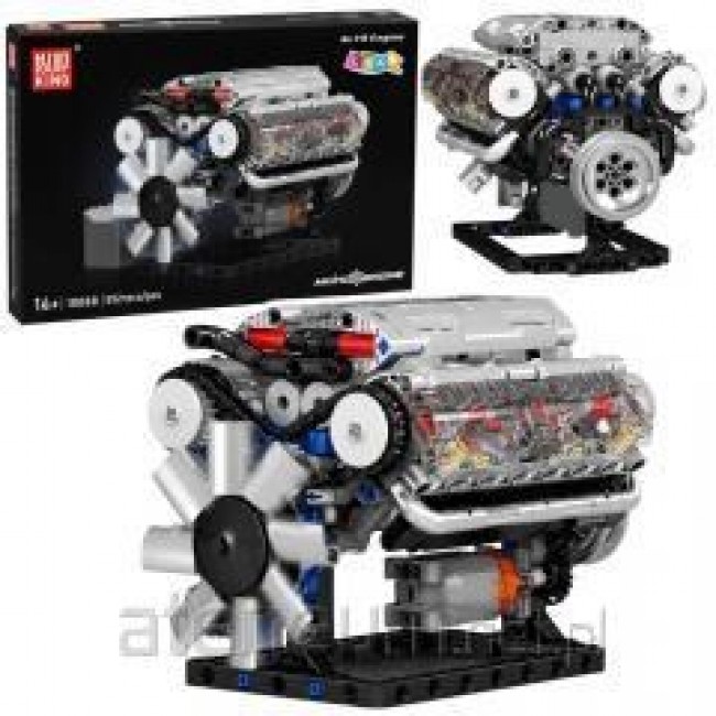 Klocki Konstrukcyjne Silnik V8 Model Mechaniczny Ruchome T oki 552 el.