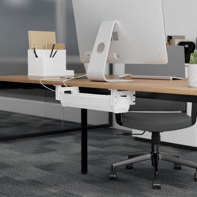 Maclean under-desk cable/extension organizer, max. load 5kg, white, MC-106 W Maclean under-desk cable/extension organizer, max. load 5kg, white, MC-106 W