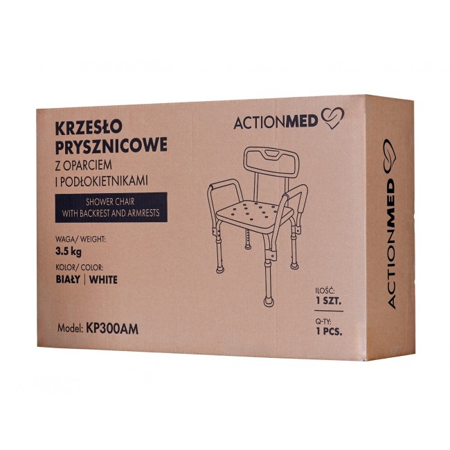 Shower chair with backrest and armrests Shower chair with backrest and armrests
