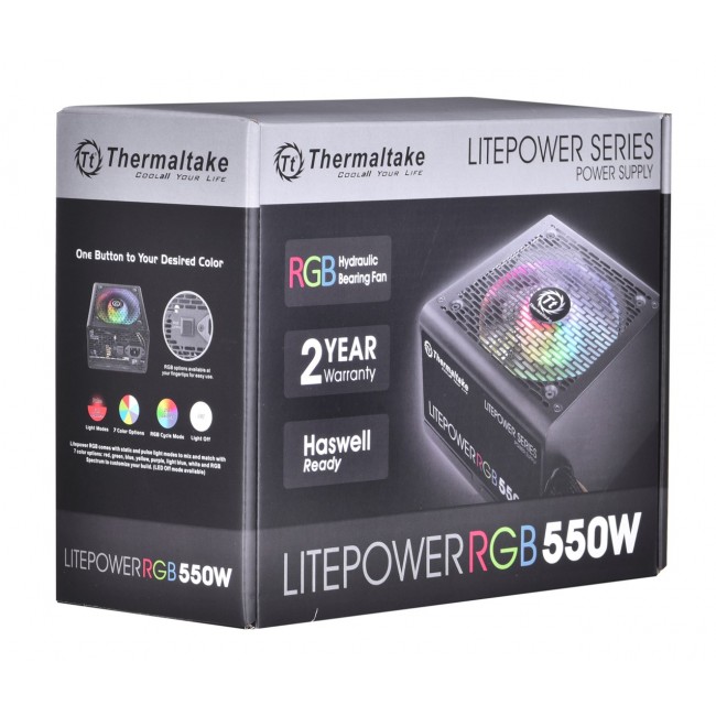 Computer power supply THERMALTAKE LITEPOWER RGB 550W, 24-pin Computer power supply THERMALTAKE LITEPOWER RGB 550W, 24-pin