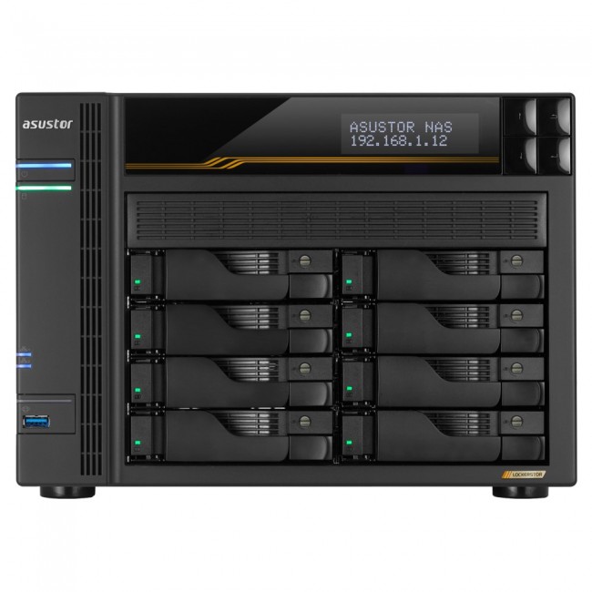 Asustor LOCKERSTOR 8 Gen3 NAS Desktop AMD Ryzen V3C14 16 GB DDR5 ADM Black