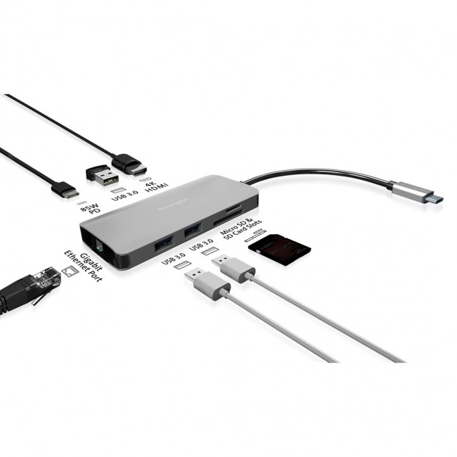 Kensington UH1400P USB-C 8-in-1 Driverless Mobile Dock Kensington UH1400P USB-C 8-in-1 Driverless Mobile Dock