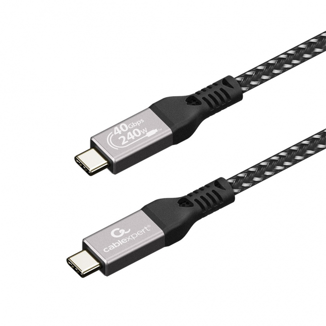 Gembird CCBP-USB4-CMCM240-0.3M Premium USB4 Type-C charging and data cable, 40 Gbps, 240 W, 0.3m Gembird CCBP-USB4-CMCM240-0.3M Premium USB4 Type-C charging and data cable, 40 Gbps, 240 W, 0.3m