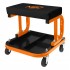 Workbench stool on wheels with tool shelf