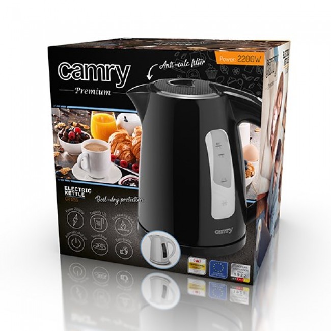 Camry CR 1255b electric kettle 1.7 L Black 2200 W