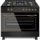 Ravanson KWGE-K90-6 TOP CHEF cooker Freestanding cooker Electric Gas Black