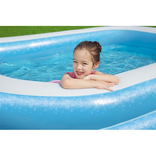 Bestway Blue Rectangular Familiy Pool -2.62m x 1.75m x 51cm - blue Bestway Blue Rectangular Familiy Pool -2.62m x 1.75m x 51cm - blue