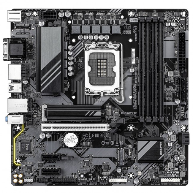 GIGABYTE B760M DS3H GEN5 Motherboard - Supports Intel Core 14th Gen CPUs, 6+2+1 Phases Digital VRM, up to 5600MHz DDR5, 2xPCIe 4.0 M.2, 2.5GbE LAN, USB 3.2 Gen2 GIGABYTE B760M DS3H GEN5 Motherboard - Supports Intel Core 14th Gen CPUs, 6+2+1 Phases Digital VRM, up to 5600MHz DDR5, 2xPCIe 4.0 M.2, 2.5GbE LAN, USB 3.2 Gen2