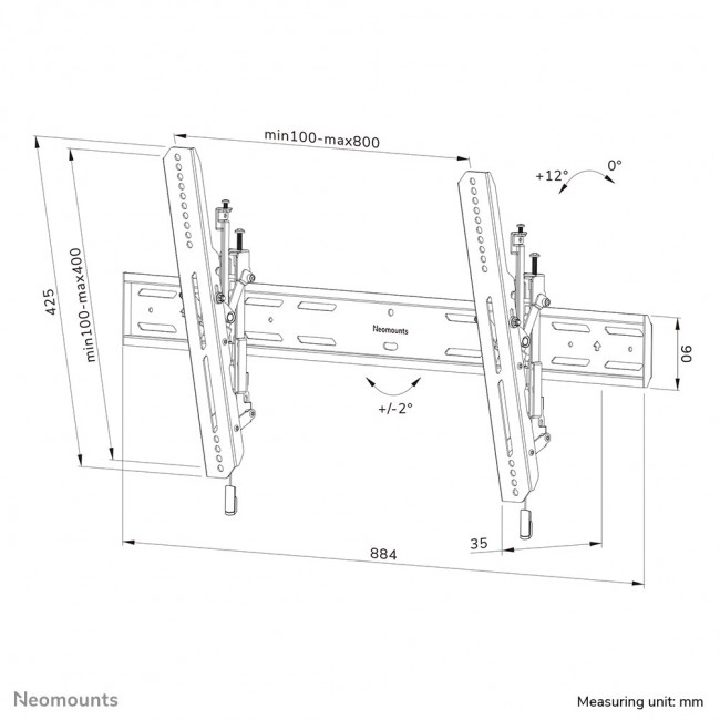 Neomounts WL35S-850BL18 TV mount wall 43-86