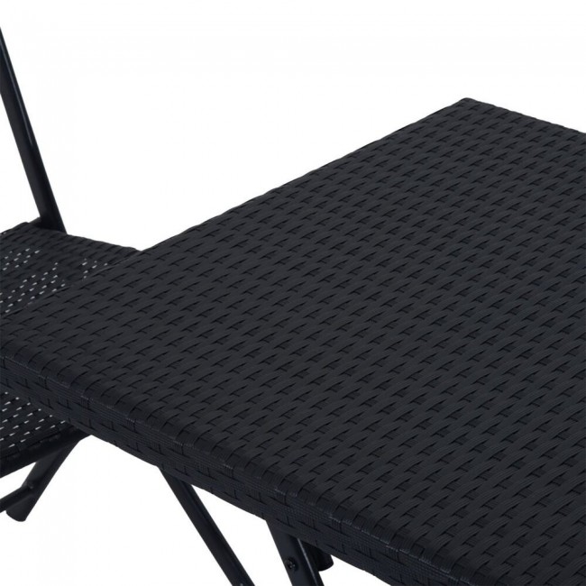 Extralink Small Black Forest Garden Furniture Set, Two Chairs + Black Table outdoor furniture set