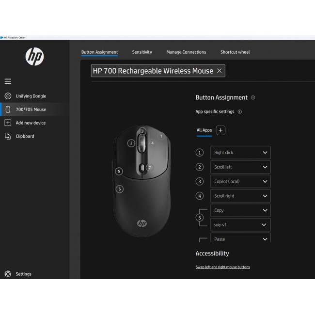 HP 700 Rechargeable Wireless Mouse HP 700 Rechargeable Wireless Mouse