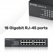Zyxel GS1100-16 Unmanaged Gigabit Ethernet (10/100/1000) Black Zyxel GS1100-16 Unmanaged Gigabit Ethernet (10/100/1000) Black