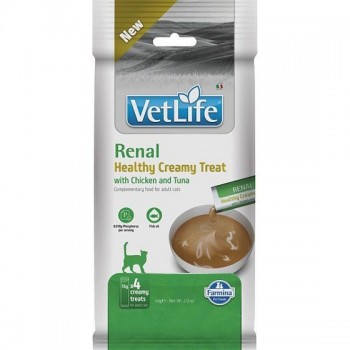 FARMINA Vet Life Cat Renal Creamy treat with Chicken & Tuna box cat treat 4x15g