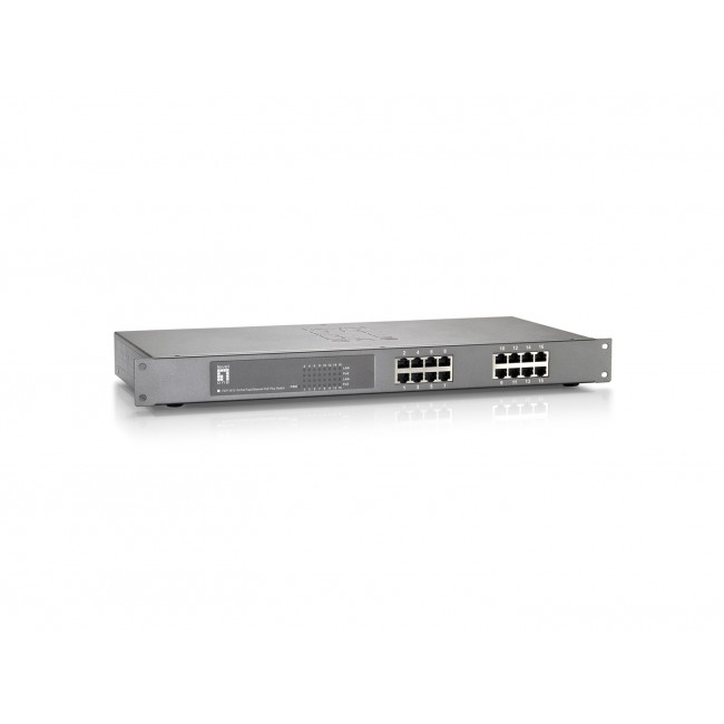 LevelOne 16-Port Fast Ethernet PoE Switch, 802.3at/af PoE, 120W