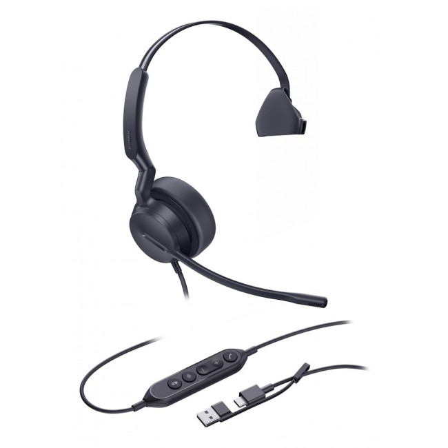 Yealink UH42 Mono USB-C/A Headset Wired Head-band Calls/Music USB Type-C / USB Type-A Black