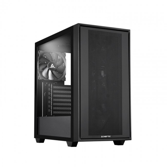 Chieftec Midi Tower GS-03B-BLK-OP, Schwarz Black