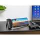 Manhattan Power Bank with integrated USB-C plug, 5000 mAh, Up to 20W output, Kickstand for Use as Charging Phone Holder, Black, One Year Warranty
