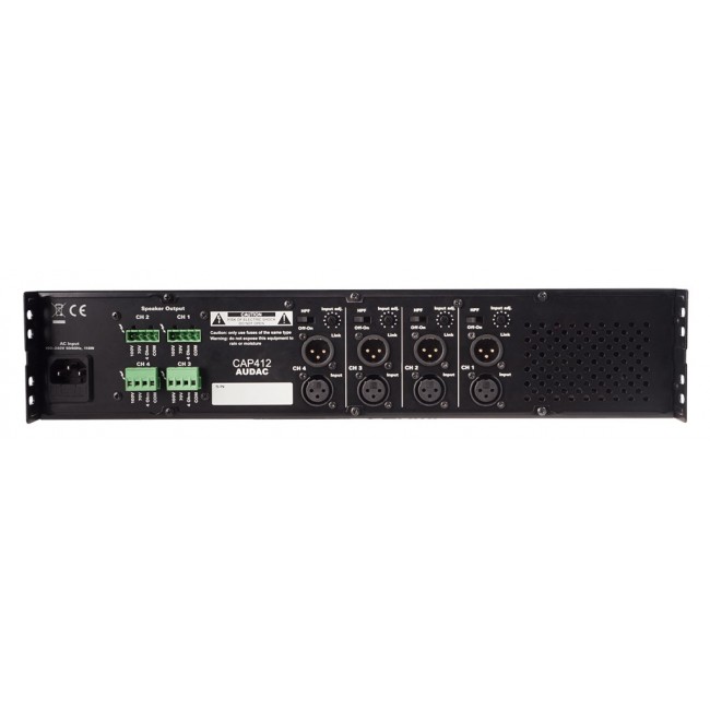 Audac CAP412 four-channel power amplifier 4 x 120 W 100V Audac CAP412 four-channel power amplifier 4 x 120 W 100V