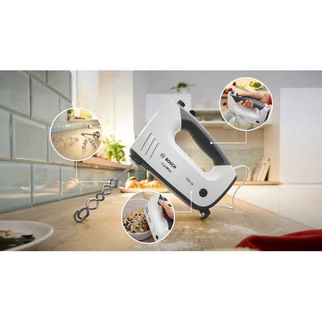 Bosch MFQ37490 mixer Hand mixer 750 W Grey, White Bosch MFQ37490 mixer Hand mixer 750 W Grey, White