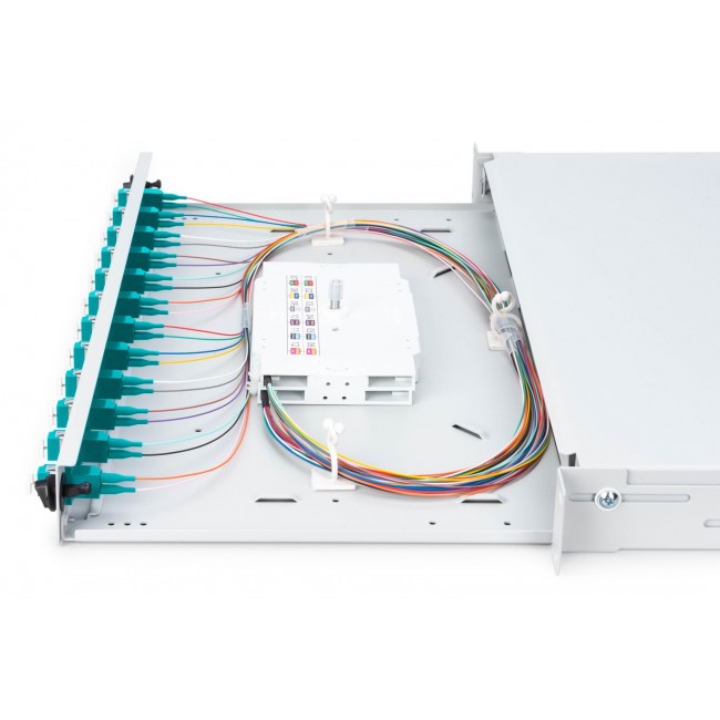 Digitus Fiber optic splice box, 1U, equipped, 12x LC DX, OM3