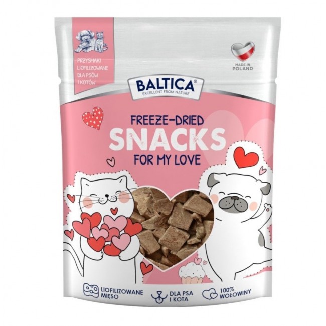 BALTICA Freeze-Dried Snacks For My Love freeze-dried beef hearts - treat for dogs and cats - 10 g BALTICA Freeze-Dried Snacks For My Love freeze-dried beef hearts - treat for dogs and cats - 10 g