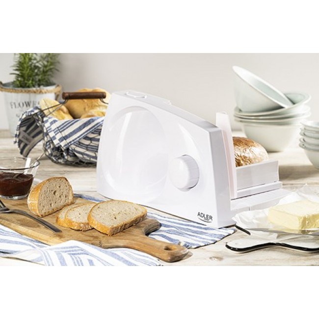 Adler AD 4703 slicer Electric 150 W White Plastic