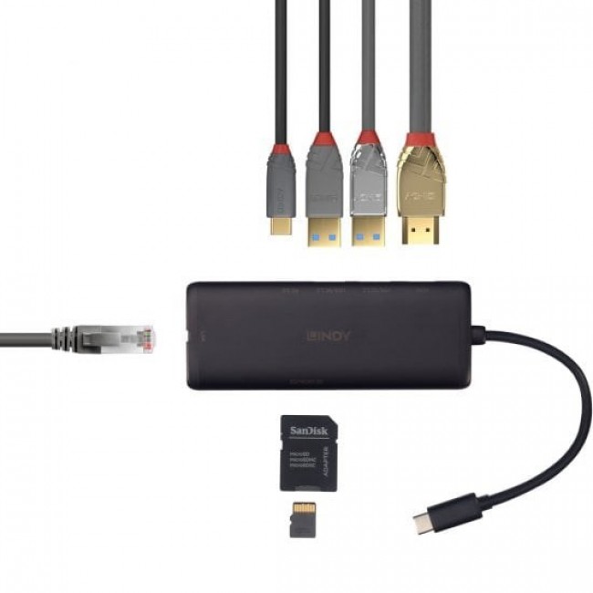 Lindy DST-Mini USB-C Laptop Mini Docking Station with 4K Support and 100W Pass-Through Charging Lindy DST-Mini USB-C Laptop Mini Docking Station with 4K Support and 100W Pass-Through Charging
