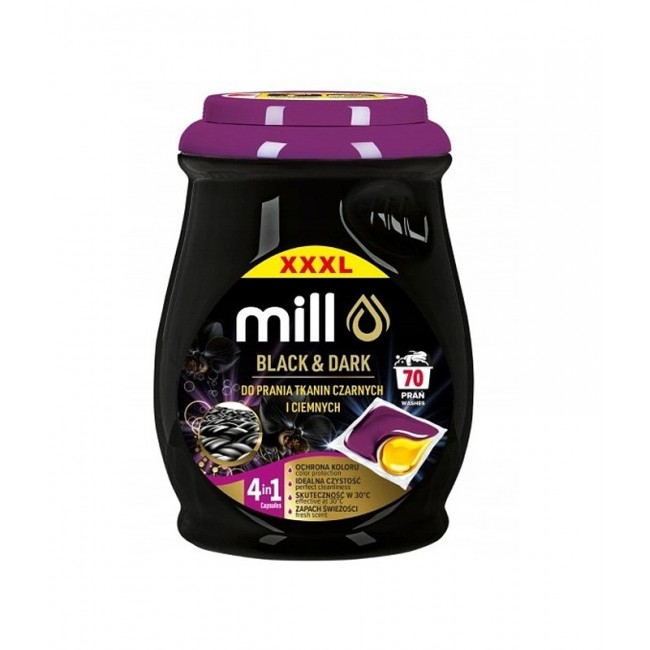 MILL PROFESSIONAL 2-chamber capsules for black and dark laundry 70 pcs. MILL PROFESSIONAL 2-chamber capsules for black and dark laundry 70 pcs.