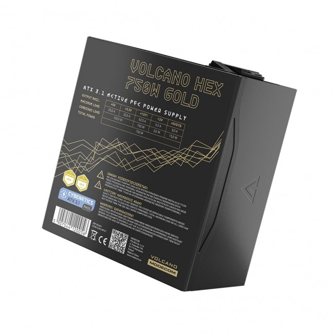 MODECOM Power Supply VOLCANO HEX GOLD 750W ATX3.1 MODECOM Power Supply VOLCANO HEX GOLD 750W ATX3.1