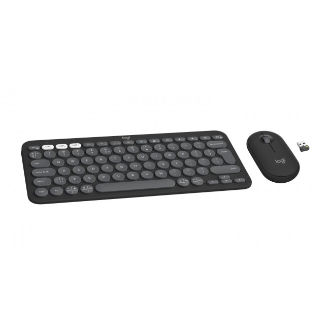Logitech 920-012239 keyboard Mouse included Universal RF Wireless + Bluetooth QWERTY US International Graphite