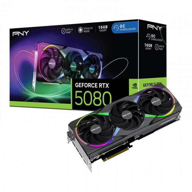 PNY GeForce RTX 5080 ARGB OC - 16 GB GDDR7 graphics card PNY GeForce RTX 5080 ARGB OC - 16 GB GDDR7 graphics card