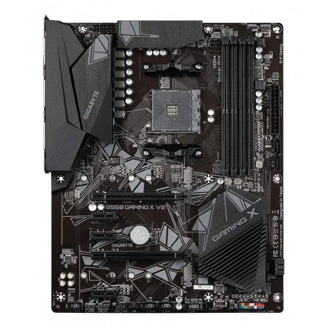 GIGABYTE B550 Gaming X V2 Motherboard - AMD Ryzen 5000 CPUs, 10+3 Phases VRM, up to 4733MHz DDR4, 1xPCIe 4.0 + 1xPCIe 3.0 M.2, 1GbE LAN, USB 3.2 Gen 2
