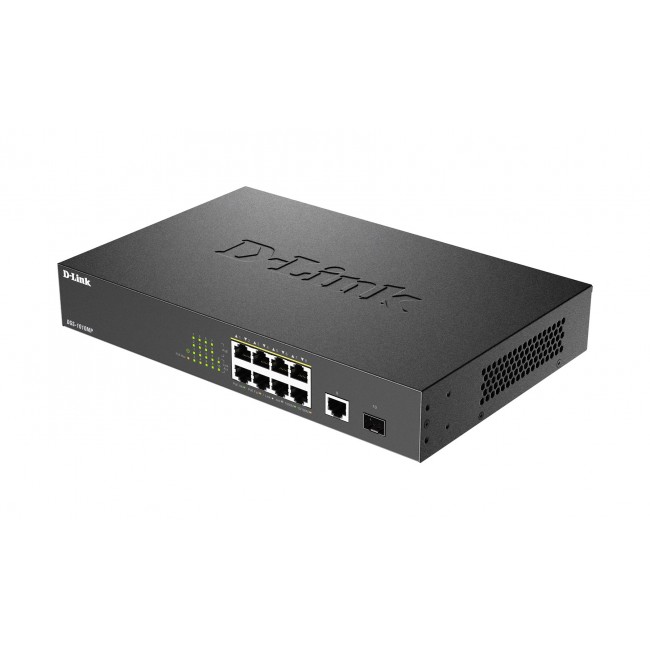 D-Link DGS-1010MP/E network switch Unmanaged L2 Gigabit Ethernet (10/100/1000) Power over Ethernet (PoE) 1U Black