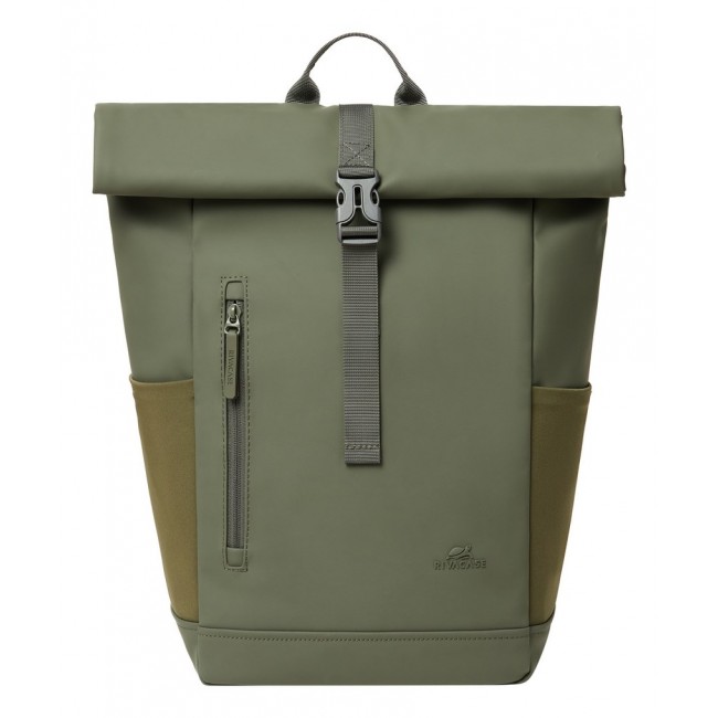 Rivacase Eden backpack Travel backpack Olive PU leather, Polyester, Recycled polyethylene terephthalate (rPET)